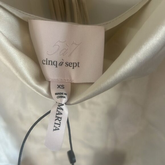 NWT 100% Silk Cinq a sept braided marta cowl neck cami Light Plaster Size XS - Picture 6 of 9